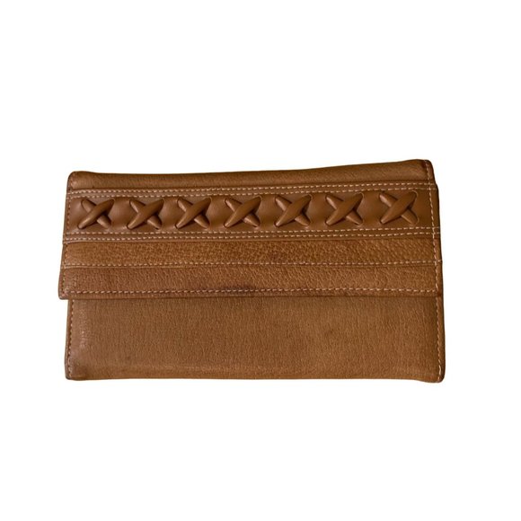 McGull Faux Leather Wallet Check Book Photo Credit card holder Brown - Picture 1 of 3